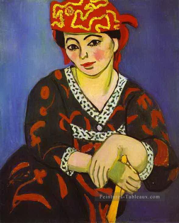 Madame Matisse madras rouge abstrait fauvisme Henri Matisse Peintures à l'huile